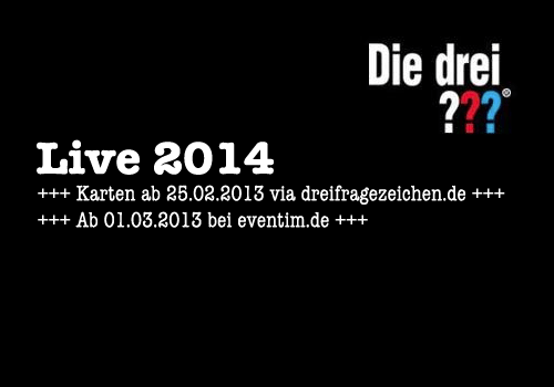 Die drei Fragezeichen 2014 wieder live on tour!